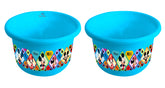 Heart Home Disney Mickey Minnie Print 2 Pieces Unbreakable Plastic Multipurpose Bath Tub/Washing Tub 25 Ltr (Blue) -HS_35_HEARTH17891
